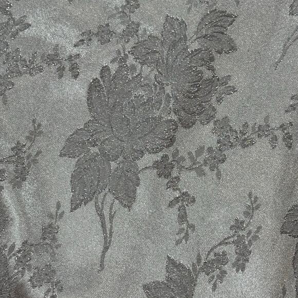 Vintage Scott McClintock Metallic Silver A-line Ball Gown Floral Brocade  Size 6 - Picture 3 of 8